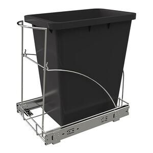 Pull Out Trash Can Organizer Under Cabinet Sink Chrome Sliding Rack No Bin